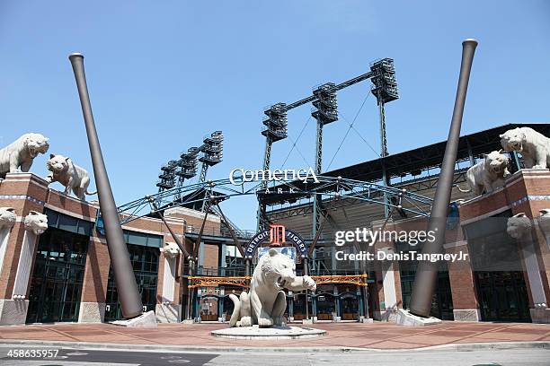 comerica park - detroit tigers baseball team stock pictures, royalty-free photos & images