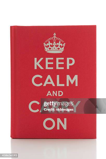 keep calm and carry on book cover - keep calm and carry on stock pictures, royalty-free photos & images