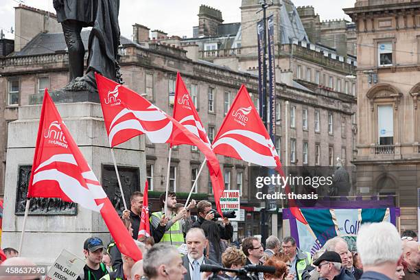 unite demonstranten - gewerkschaft stock-fotos und bilder