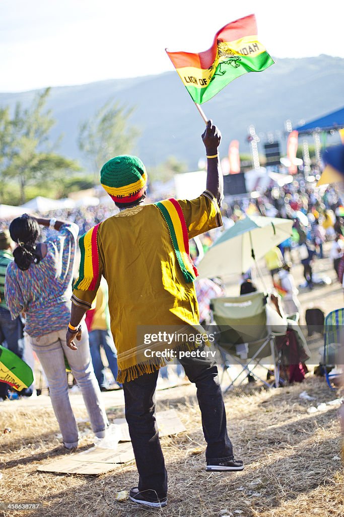 American Rastragan Rastaman With Rasta Flag High-Res Stock Photo - Getty Images