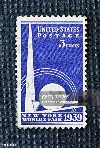 new york worlds fair 1939 stamp - 1939 stockfoto's en -beelden