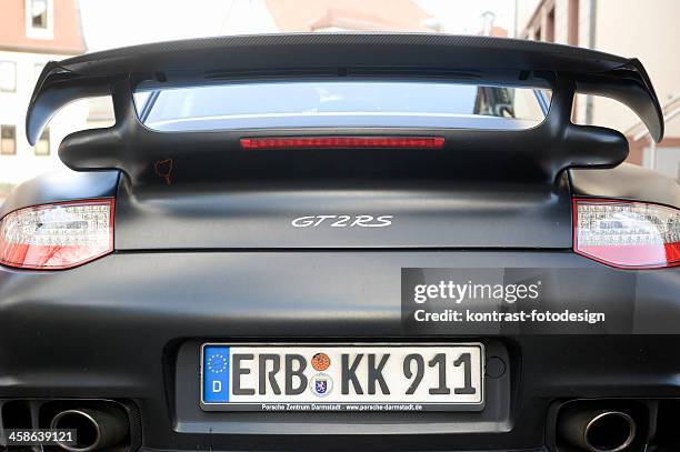 porsche 911 gt 2 rs - german license plates stock pictures, royalty-free photos & images