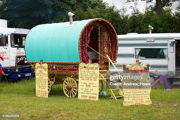 traditional gypsy caravan - palmistry hand stock pictures, royalty-free photos & images