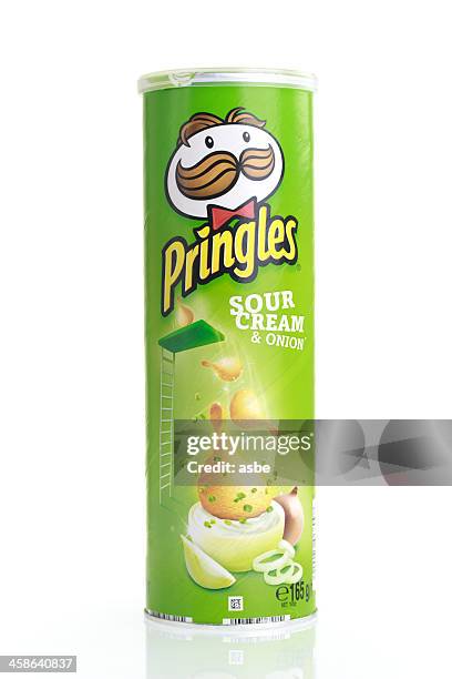 pringles on white - sour cream stock pictures, royalty-free photos & images