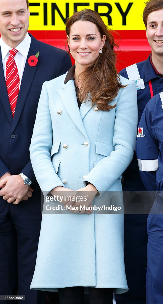 Duke & Duchess Of Cambridge Visit The Valero Pembroke Refinery