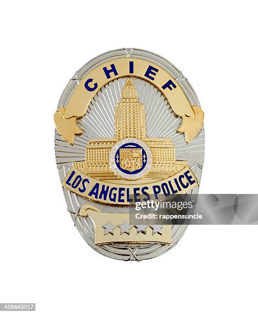 lapd chief's badge - hoofdcommissaris stockfoto's en -beelden