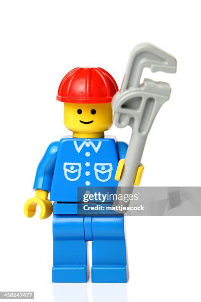 lego mechanic figure - wrench stock pictures, royalty-free photos & images