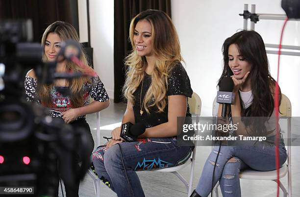 Dinah Jane Hansen and Camila Cabello of the musical group 5th Harmony film Music Choice's Take Back Your Music Campaign on November 8, 2014 in Miami,...