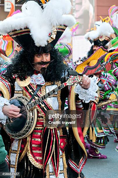 annual 2009 philadelphia mummers parade - pirate with banjo - mummers parade stock pictures, royalty-free photos & images