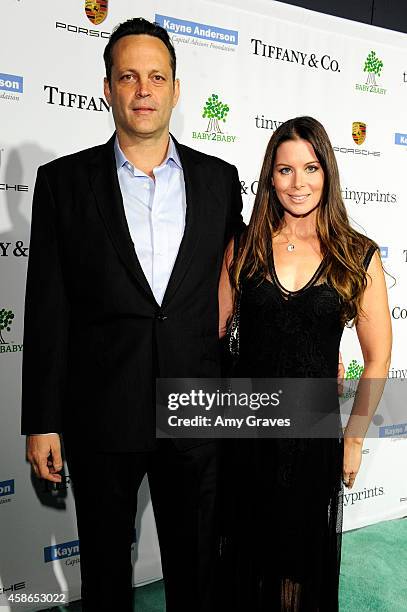 Actor Vince Vaughn and Kyla Weber attend the 2014 Baby2Baby Gala, presented by Tiffany & Co. On November 8, 2014 in Culver City, California.