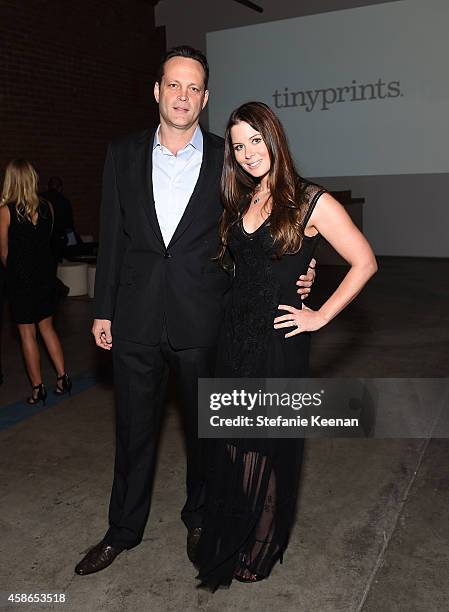 Actor Vince Vaughn and Kyla Weber attend the 2014 Baby2Baby Gala, presented by Tiffany & Co. On November 8, 2014 in Culver City, California.