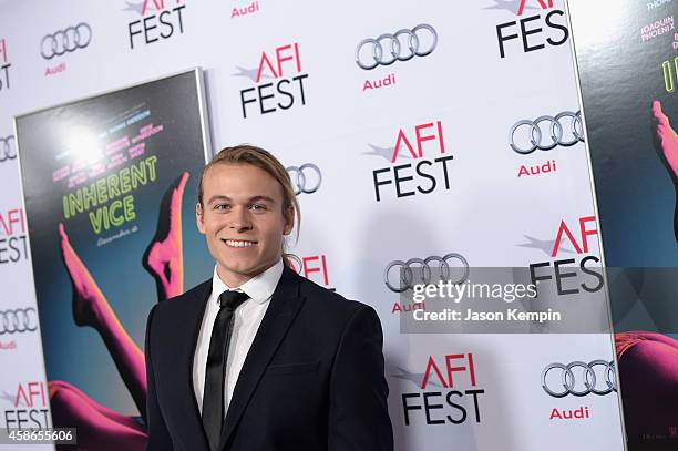 Actor Jordan Christian Hearn attends the screening of "Inherent Vice" during AFI FEST 2014 presented by Audi at the Egyptian Theatre on November 8,...