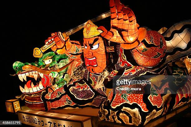 paper lantern at nebuta, aomori, japan - aomori prefecture stock pictures, royalty-free photos & images