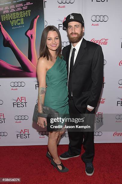 Actress Michelle Sinclair and Daniel Lockman attend the screening of "Inherent Vice" during AFI FEST 2014 presented by Audi at the Egyptian Theatre...