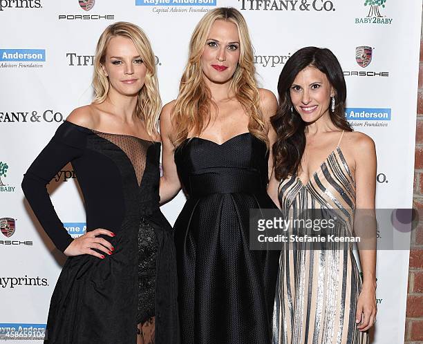 Co-President of Baby2Baby Kelly Sawyer actress Molly Sims and co-president of Baby2Baby Norah Weinstein attend the 2014 Baby2Baby Gala, presented by...