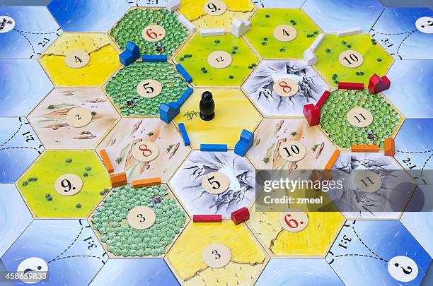 die siedler des catan - die siedler von catan brettspiel stock-fotos und bilder