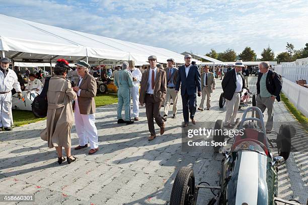 in the paddock at goodwood revival - paddock motorsport stock pictures, royalty-free photos & images