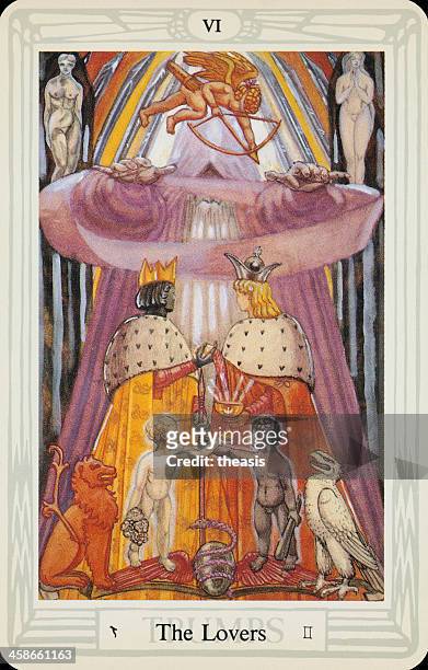 tarot card - the lovers - tarot cards stock pictures, royalty-free photos & images