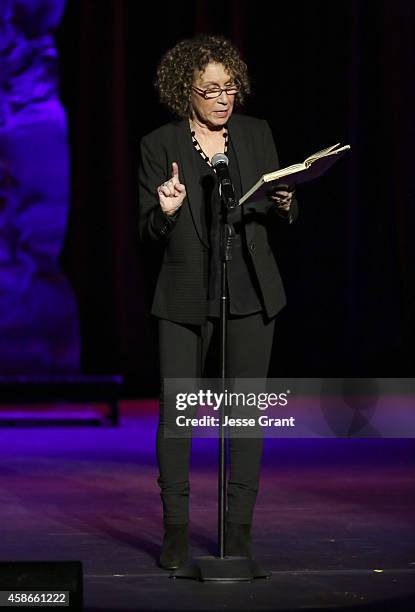 Actress Rhea Perlman speaks onstage at the International Myeloma Foundation 8th Annual Comedy Celebration benefiting The Peter Boyle Research Fund &...