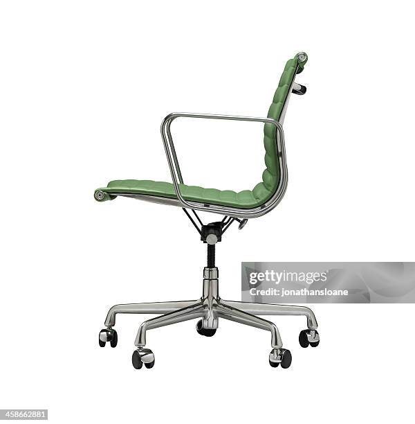eames management chair isolated on white - eames chair stock pictures, royalty-free photos & images