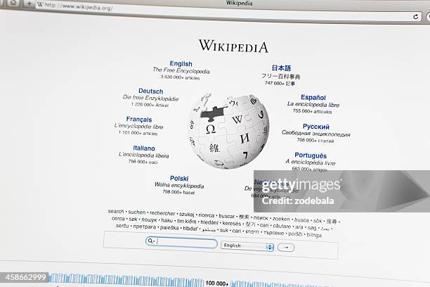 wikipédia page d'accueil - wikipedia photos et images de collection
