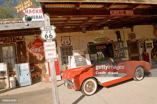 hackberry general store - chevrolet corvette stock pictures, royalty-free photos & images