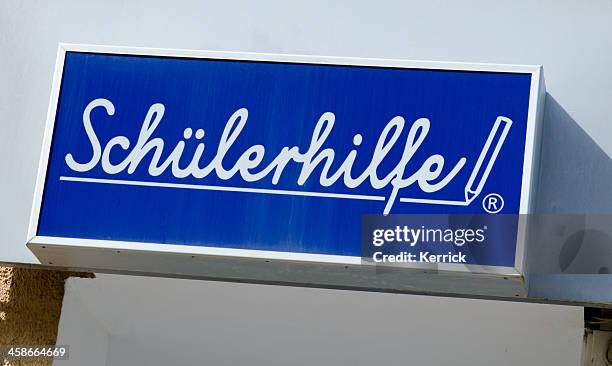 sign of schulerhilfe in germany - nachhilfe stock pictures, royalty-free photos & images