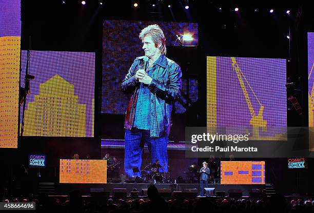 Denis Leary performs at the 2014 Comics Come Home Benefiting The Cam Neely Foundation For Cancer Care at TD Garden on November 8, 2014 in Boston,...