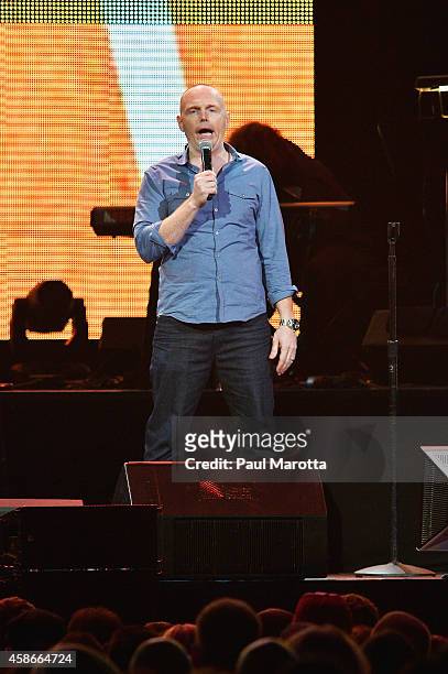 Bill Burr performs at the 2014 Comics Come Home Benefiting The Cam Neely Foundation For Cancer Care at TD Garden on November 8, 2014 in Boston,...