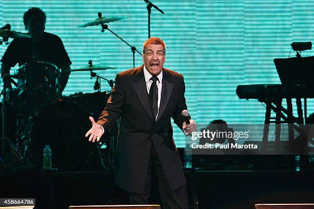 Joe Yannetty performs at the 2014 Comics Come Home Benefiting The Cam Neely Foundation For Cancer Care at TD Garden on November 8, 2014 in Boston,...