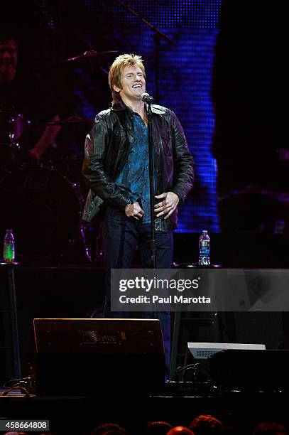 Denis Leary performs at the 2014 Comics Come Home Benefiting The Cam Neely Foundation For Cancer Care at TD Garden on November 8, 2014 in Boston,...