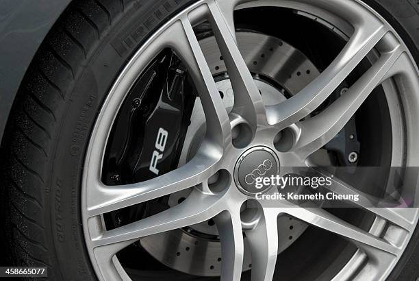 audi r8 wheel detail - audi r8 stock pictures, royalty-free photos & images