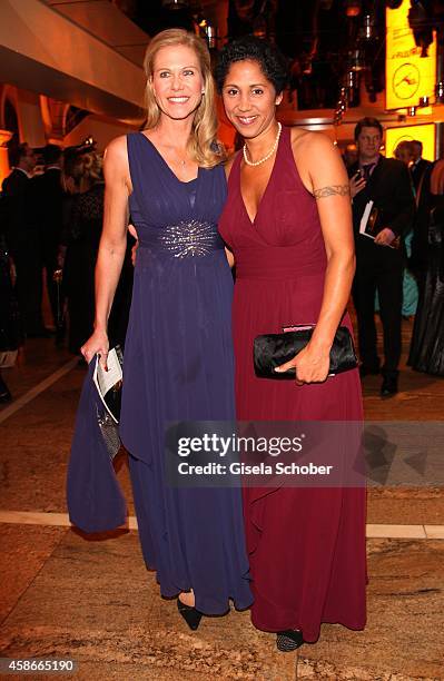 Steffi Jones and her wife Nicole Parma during the 33. Deutscher Sportpresseball - German Sports Media Ball 2014 at Alte Oper on November 08, 2014 in...