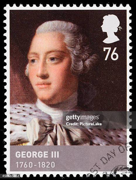uk king george iii postage stamp - george iii of the united kingdom stock pictures, royalty-free photos & images