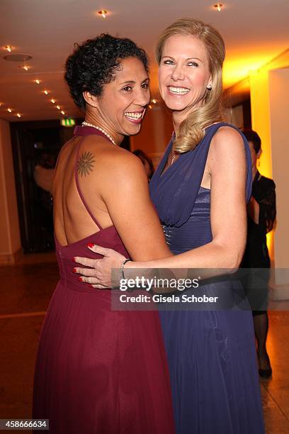 Steffi Jones and her wife Nicole Parma during the 33. Deutscher Sportpresseball - German Sports Media Ball 2014 at Alte Oper on November 08, 2014 in...