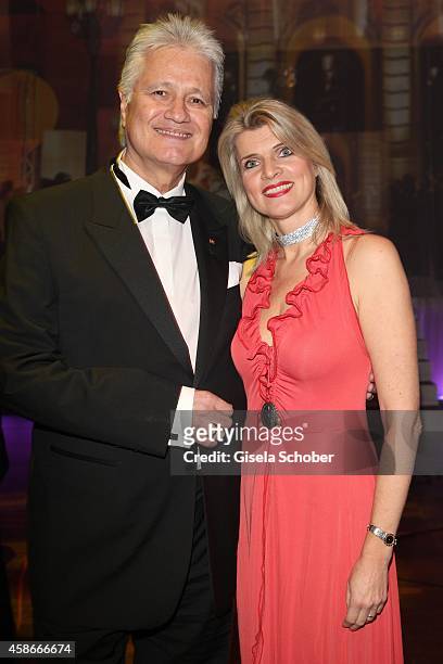 Guido Knopp and his wife Gabriella during the 33. Deutscher Sportpresseball - German Sports Media Ball 2014 at Alte Oper on November 08, 2014 in...