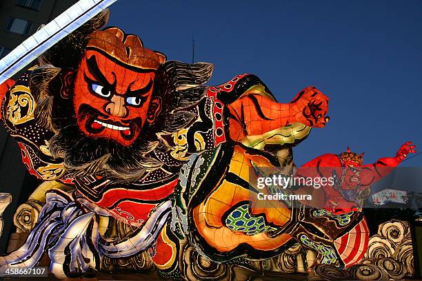 luminária de papel no de nebuta, aomori, japão - aomori - fotografias e filmes do acervo