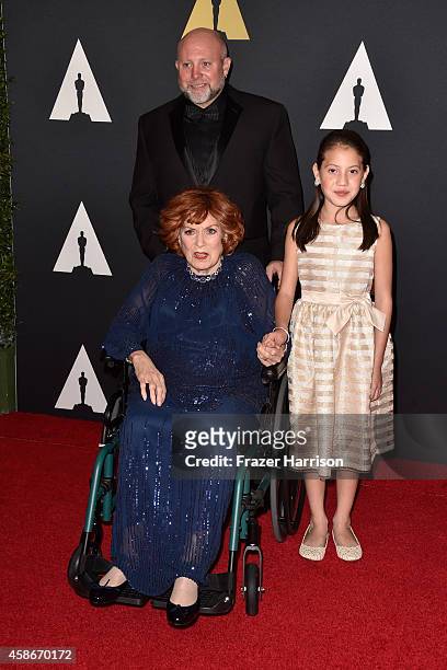 Honoree Maureen O'Hara attends the Academy Of Motion Picture Arts And Sciences' 2014 Governors Awards at The Ray Dolby Ballroom at Hollywood &...