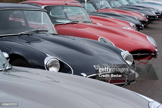 jaguar e-type - old jaguar stock pictures, royalty-free photos & images