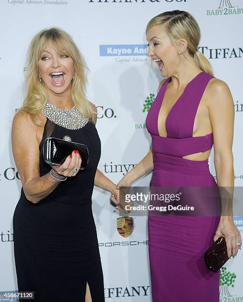 Goldie Hawn and Kate Hudson arrive at the 2014 Baby2Baby Gala presented by Tiffany & Co. Honoring Kate Hudson at The Book Bindery on November 8, 2014...