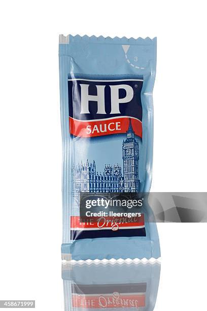 hp sauce - sachet stock pictures, royalty-free photos & images