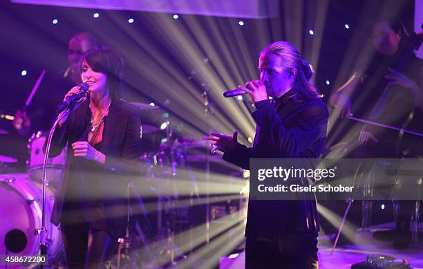 Singer Nena and her son Sakias Kerner during the 33. Deutscher Sportpresseball - German Sports Media Ball 2014 at Alte Oper on November 08, 2014 in...