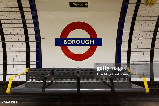 borough london - london-underground-station-sign stock pictures, royalty-free photos & images