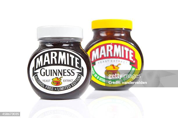 marmite - limited edition and usual jar - limited edition stock pictures, royalty-free photos & images