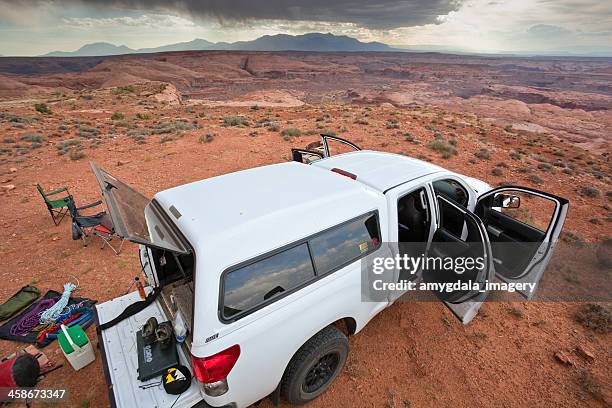 adventure truck desert mountain landscape - san rafael desert stock pictures, royalty-free photos & images