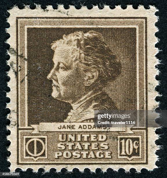 jane addams stamp - nobel prize coin stock pictures, royalty-free photos & images