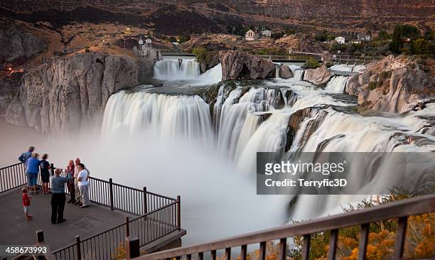 photo op at shoshone falls, idaho - terryfic3d stock pictures, royalty-free photos & images