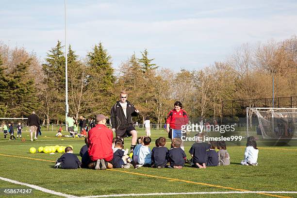 children soccer practice - richmond   british columbia stock pictures, royalty-free photos & images