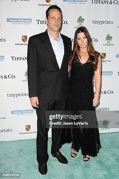 Actor Vince Vaughn and wife Kyla Weber attend the 2014 Baby2Baby gala at The Book Bindery on November 8, 2014 in Culver City, California.