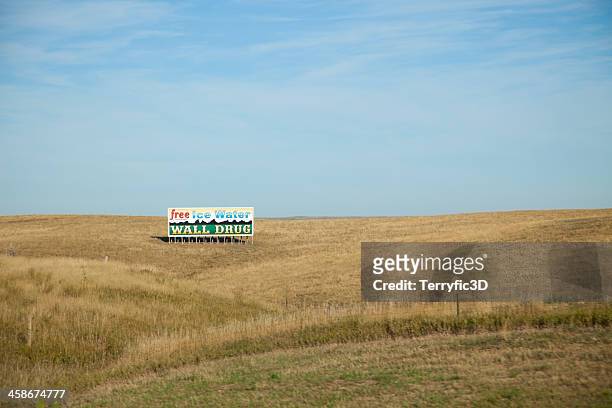 wall drug billboard in south dakota - terryfic3d stock pictures, royalty-free photos & images